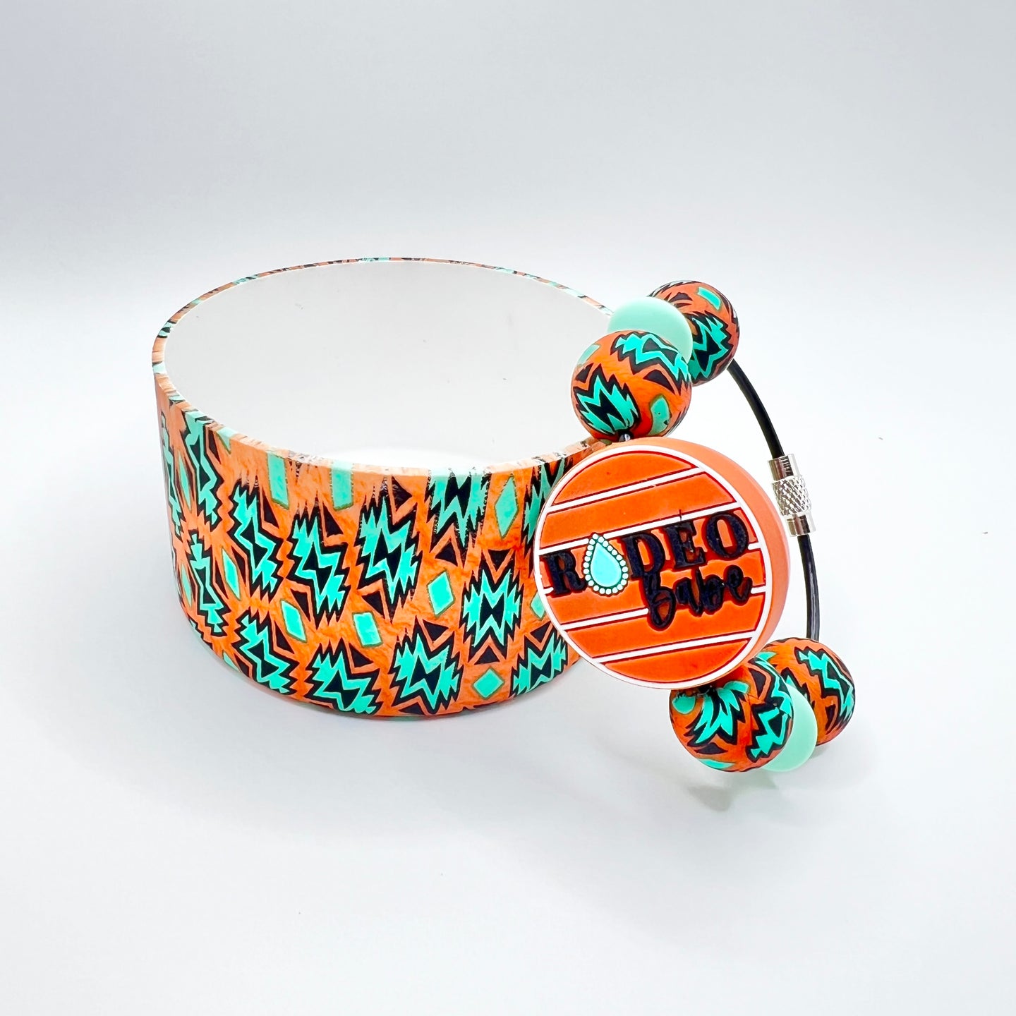 Rust Aztec Rodeo Babe Boot & Charm Set